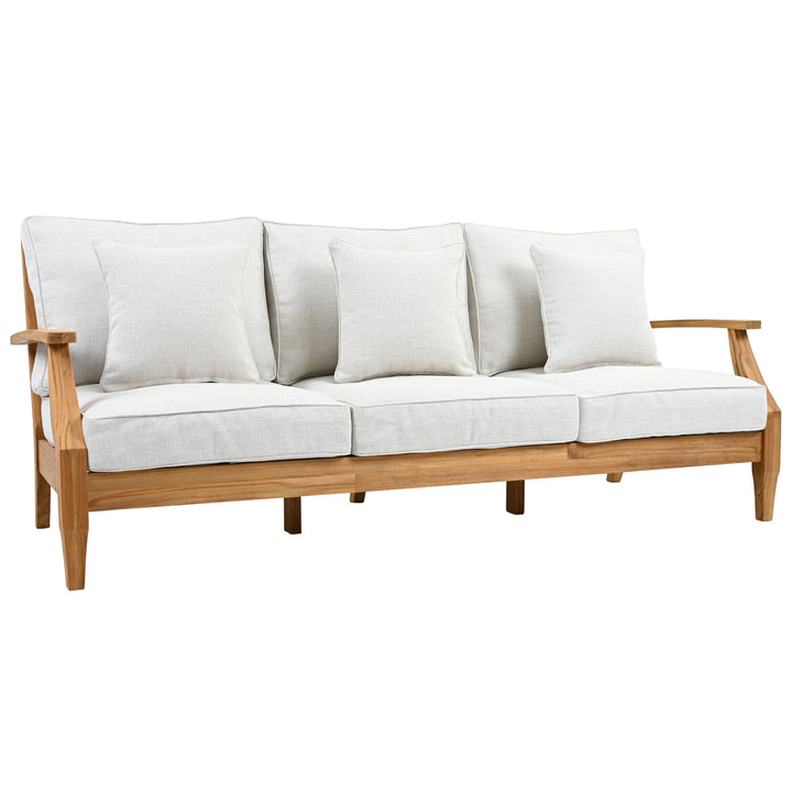 81.5"W x 35"D x 32.1"H / White/Natural Teak
