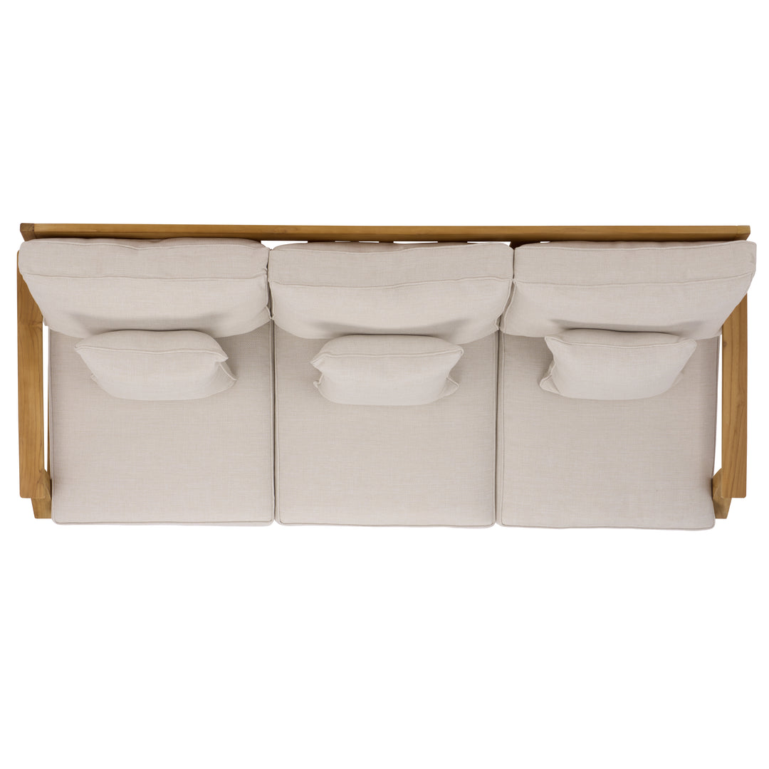 81.5"W x 35"D x 32.1"H / White/Natural Teak