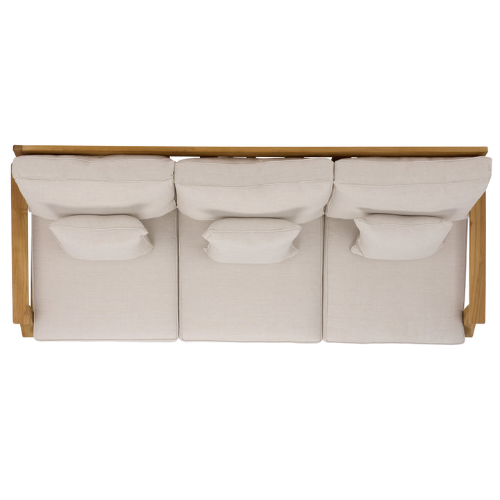 81.5"W x 35"D x 32.1"H / White/Natural Teak