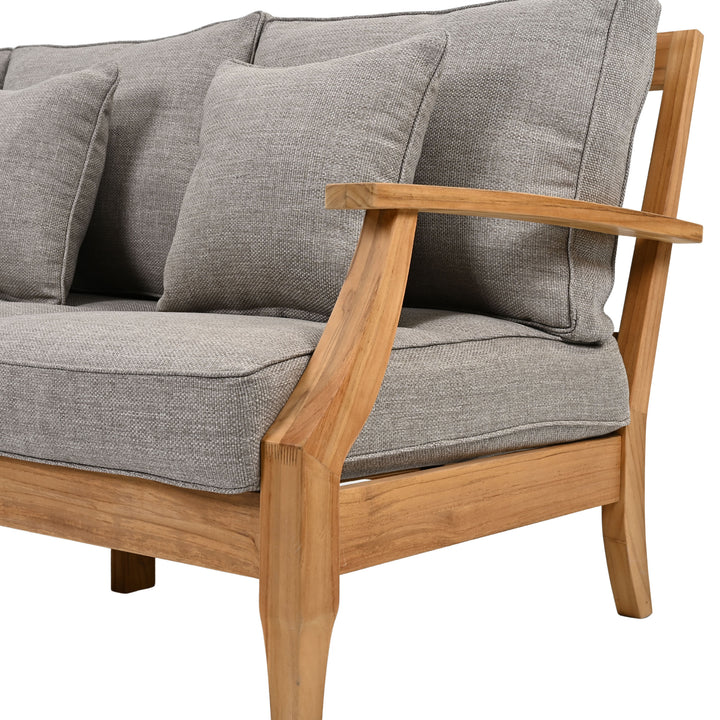 81.5"W x 35"D x 32.1"H / Natural Teak/Taupe