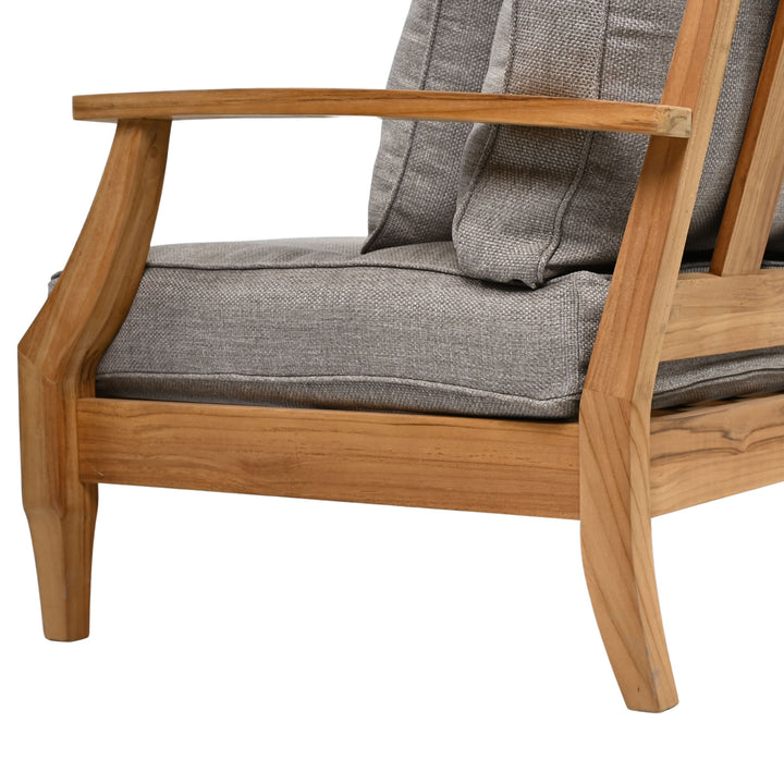 81.5"W x 35"D x 32.1"H / Natural Teak/Taupe