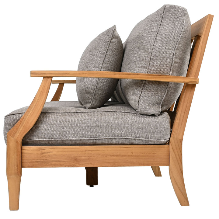 81.5"W x 35"D x 32.1"H / Natural Teak/Taupe