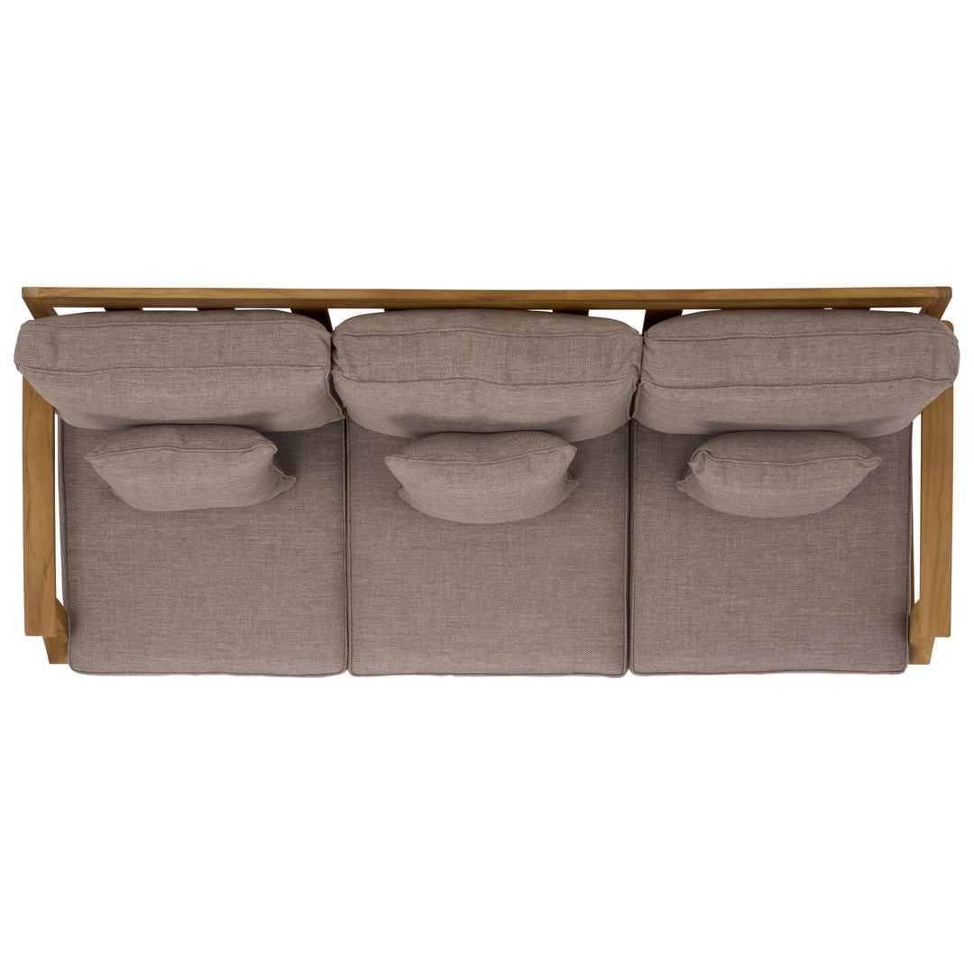 81.5"W x 35"D x 32.1"H / Natural Teak/Taupe