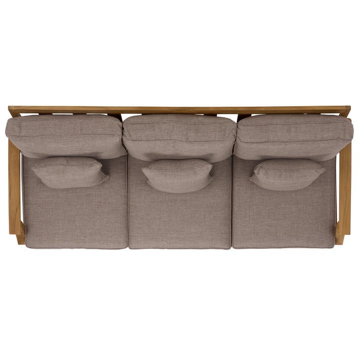 81.5"W x 35"D x 32.1"H / Natural Teak/Taupe