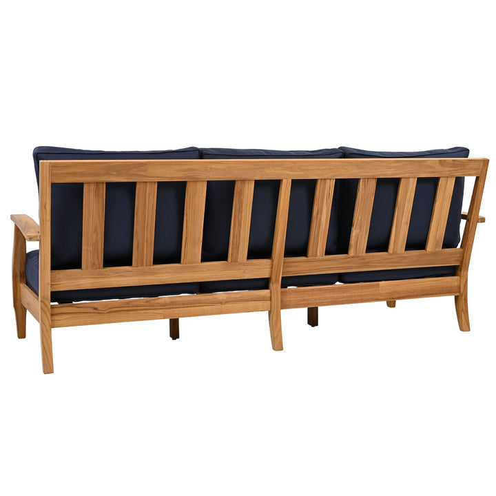 81.5"W x 35"D x 32.1"H / Natural Teak/Navy