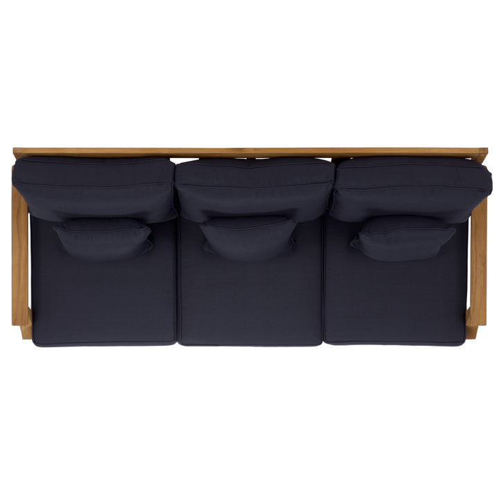 81.5"W x 35"D x 32.1"H / Natural Teak/Navy