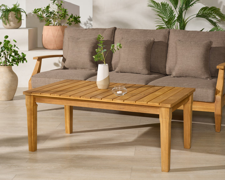 American Home Furniture Safavieh Couture Martinique Teakwood Patio Coffee Table