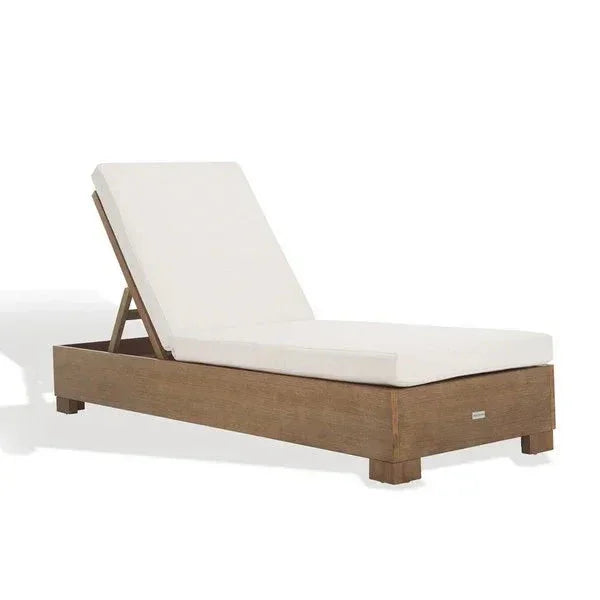 Safavieh Couture Blanquilla Eucalyptus Chaise Lounge OUTDOOR CHAISE LOUNGES