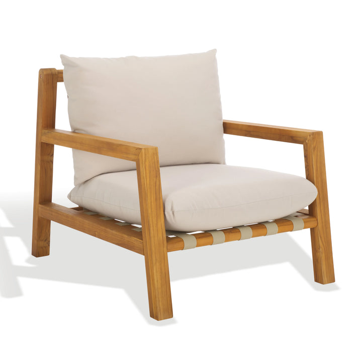 Safavieh Couture Trinidad Brazilian Teak Patio Chair OUTDOOR CHAISE LOUNGES