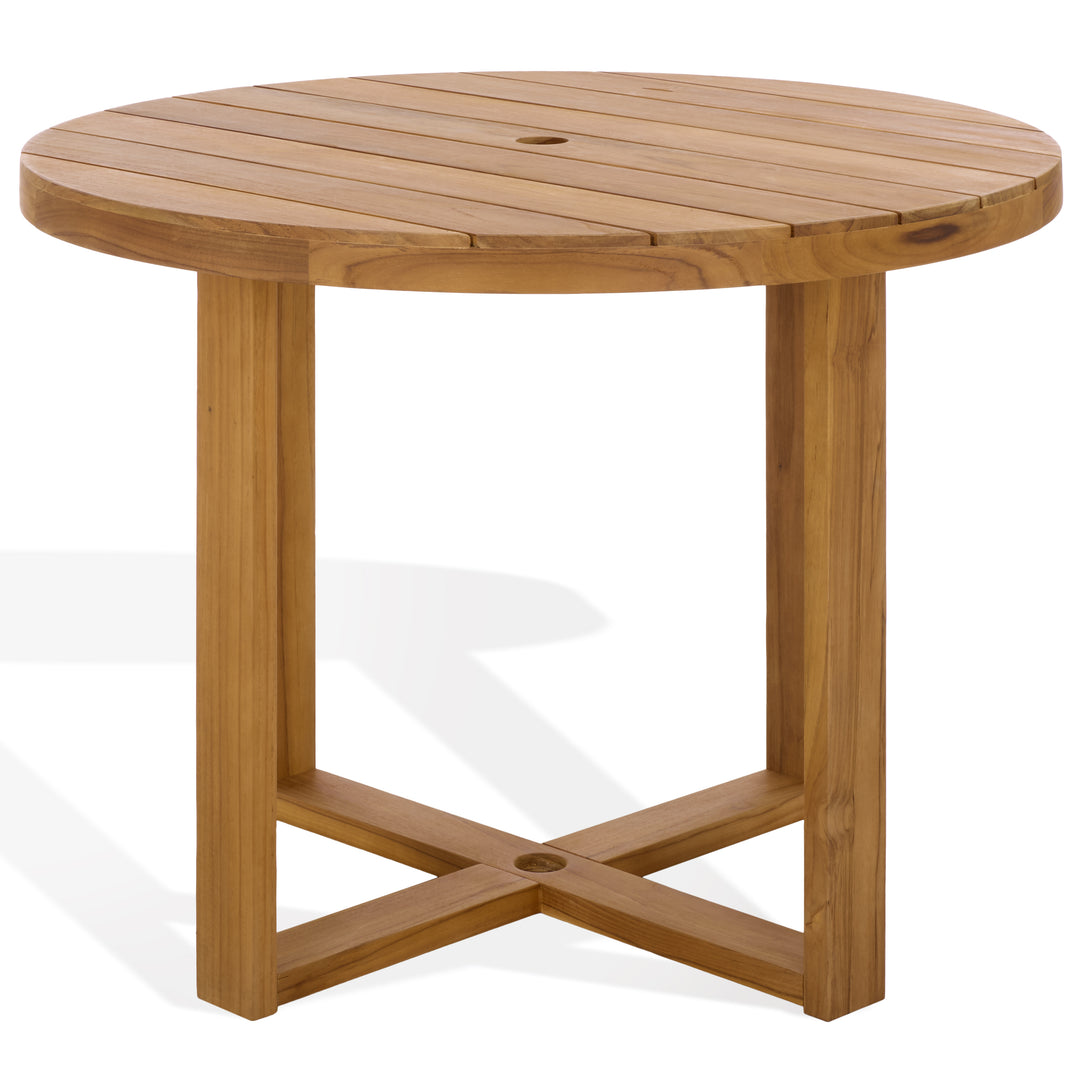 American Home Furniture Safavieh Couture Mayaguana Brazilian Teak Round Dining Table