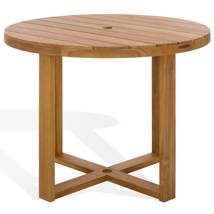 American Home Furniture Safavieh Couture Mayaguana Brazilian Teak Round Dining Table
