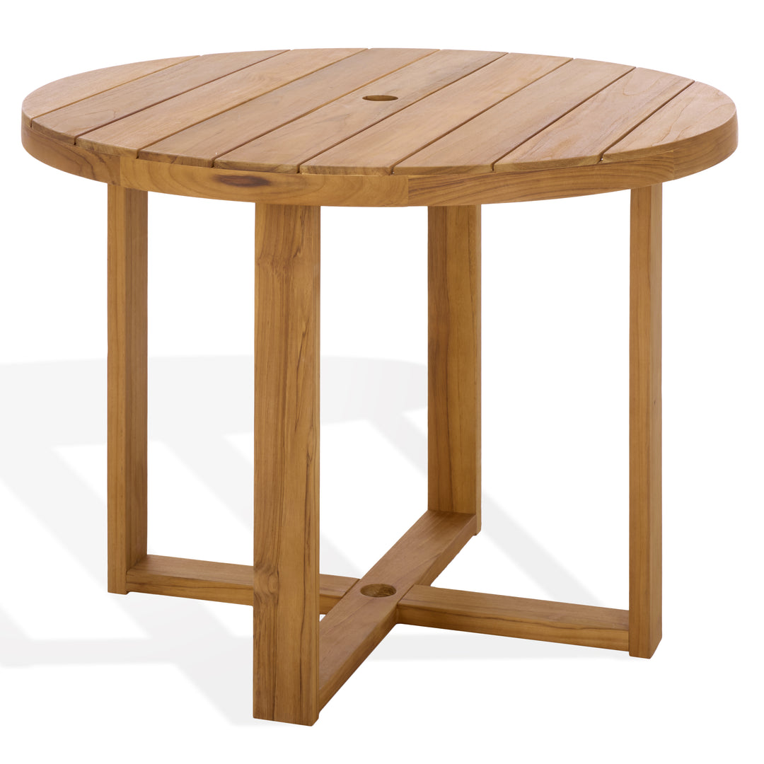 American Home Furniture Safavieh Couture Mayaguana Brazilian Teak Round Dining Table