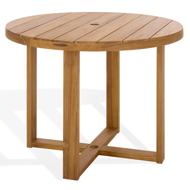 American Home Furniture Safavieh Couture Mayaguana Brazilian Teak Round Dining Table