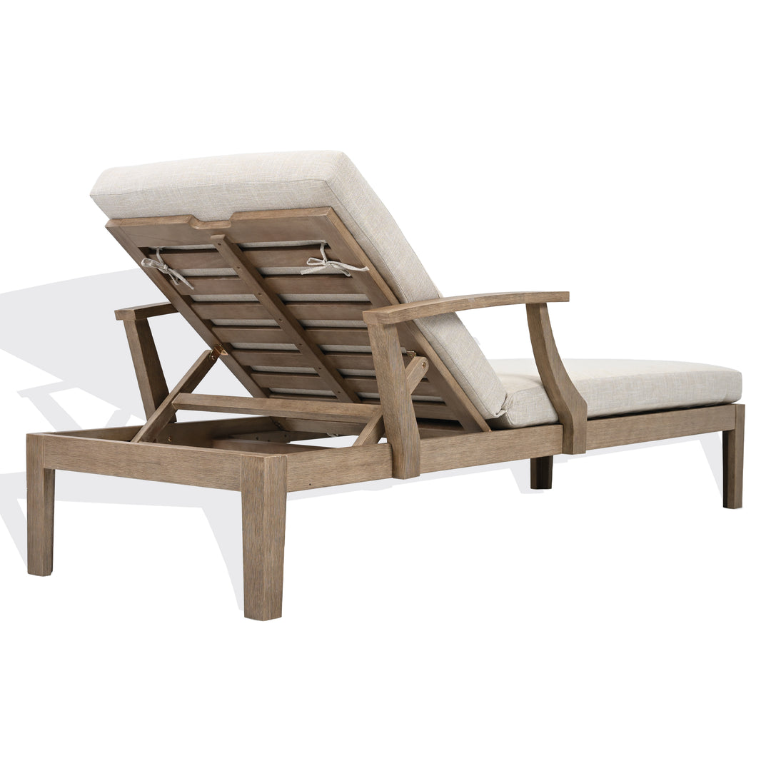 American Home Furniture Safavieh Couture Martinique Wood Patio Chaise Lounge