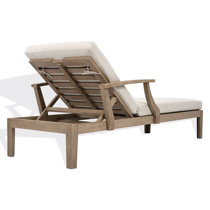 American Home Furniture Safavieh Couture Martinique Wood Patio Chaise Lounge