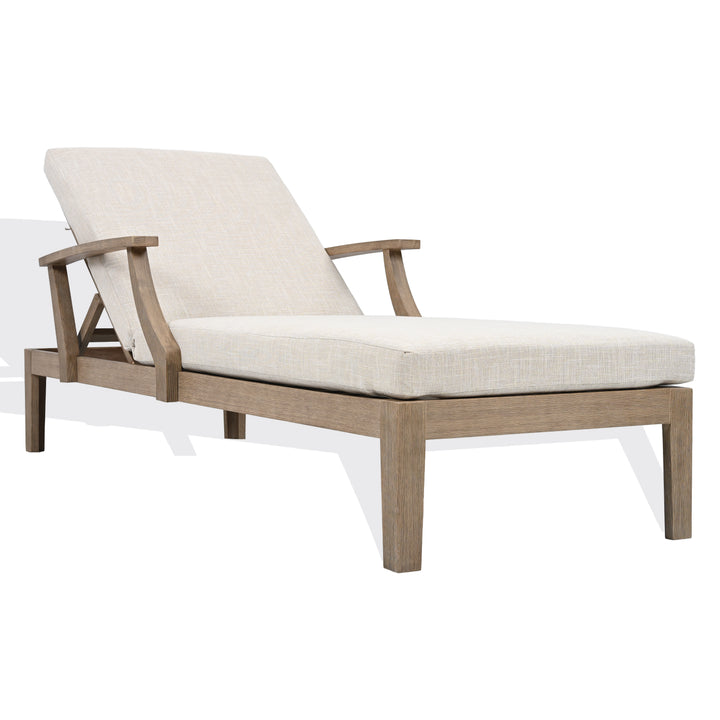 American Home Furniture Safavieh Couture Martinique Wood Patio Chaise Lounge
