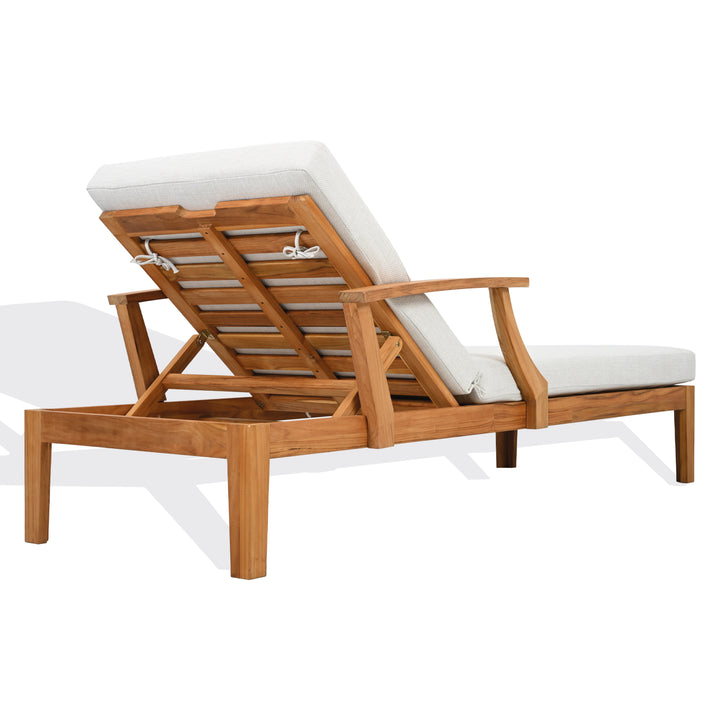 American Home Furniture Safavieh Couture Martinique Teakwood Patio Chaise Lounge