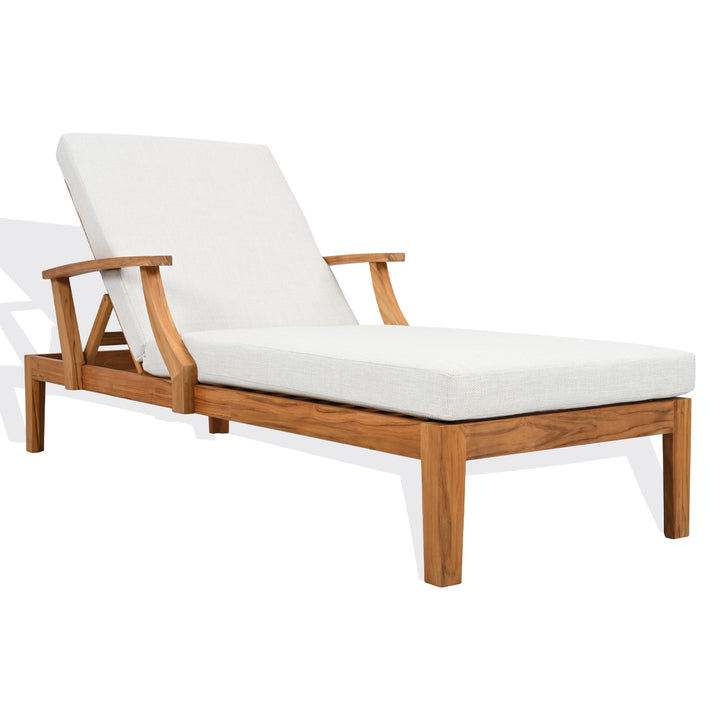American Home Furniture Safavieh Couture Martinique Teakwood Patio Chaise Lounge