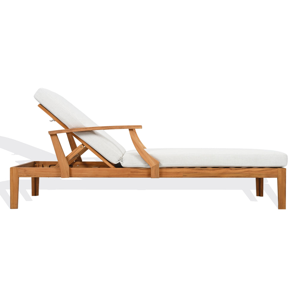 American Home Furniture Safavieh Couture Martinique Teakwood Patio Chaise Lounge