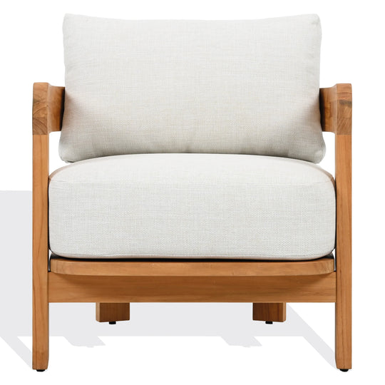 Safavieh Couture Achilles Teak Patio Chair OUTDOOR CHAISE LOUNGES