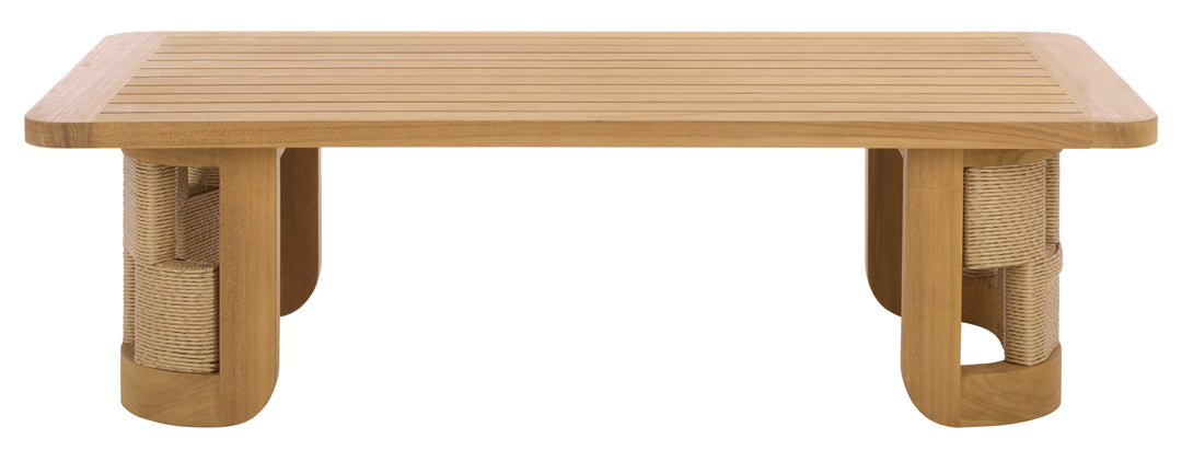 American Home Furniture Safavieh Couture Skipper Teak And Hyacinth Outdoor Coffee Table