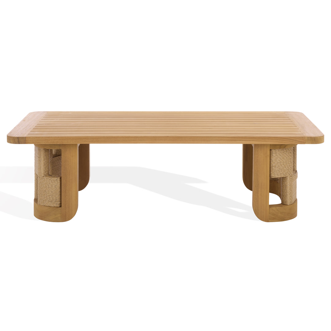 American Home Furniture Safavieh Couture Skipper Teak And Hyacinth Outdoor Coffee Table