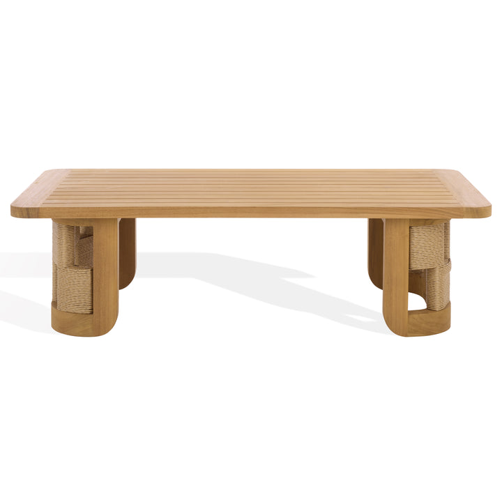 American Home Furniture Safavieh Couture Skipper Teak And Hyacinth Outdoor Coffee Table