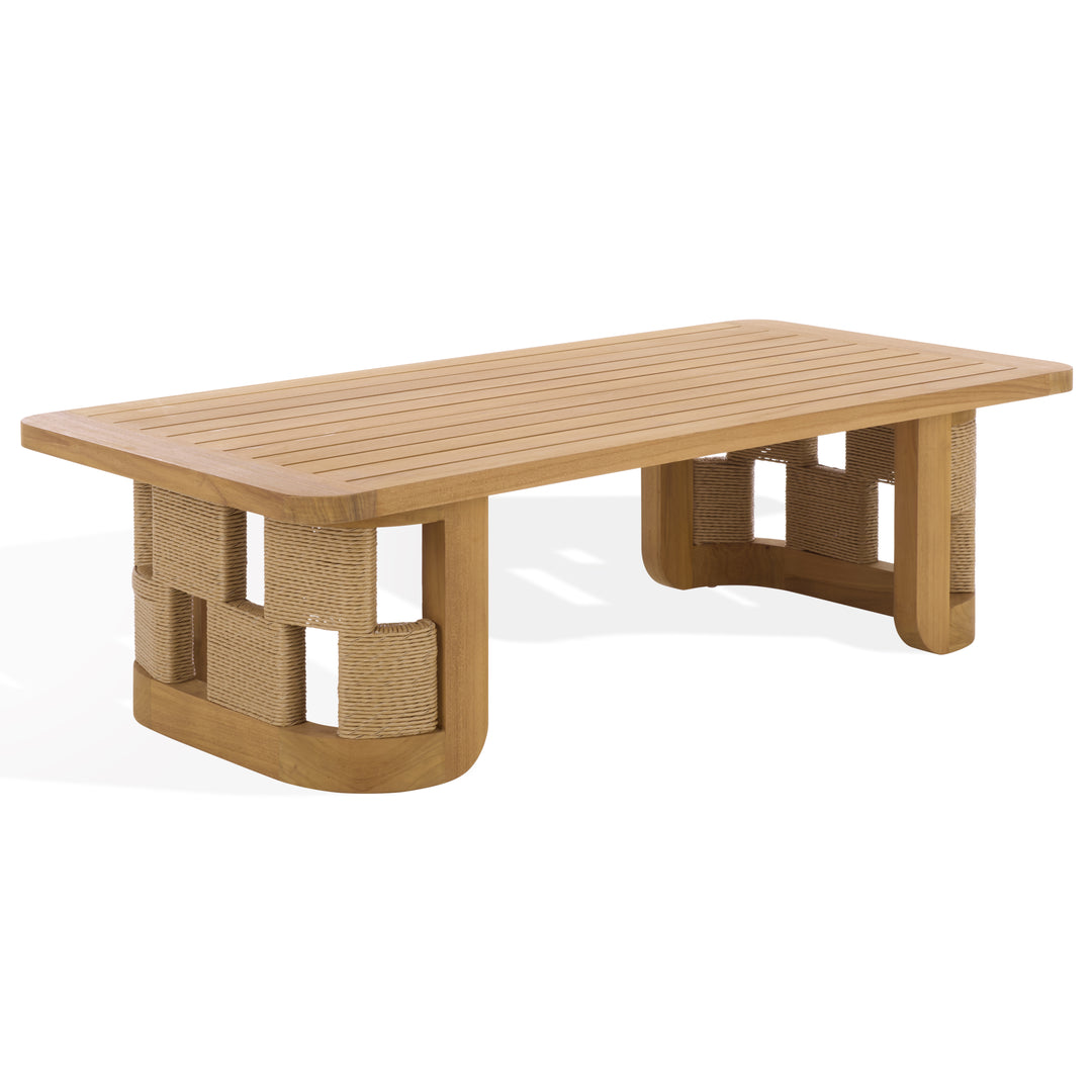 American Home Furniture Safavieh Couture Skipper Teak And Hyacinth Outdoor Coffee Table