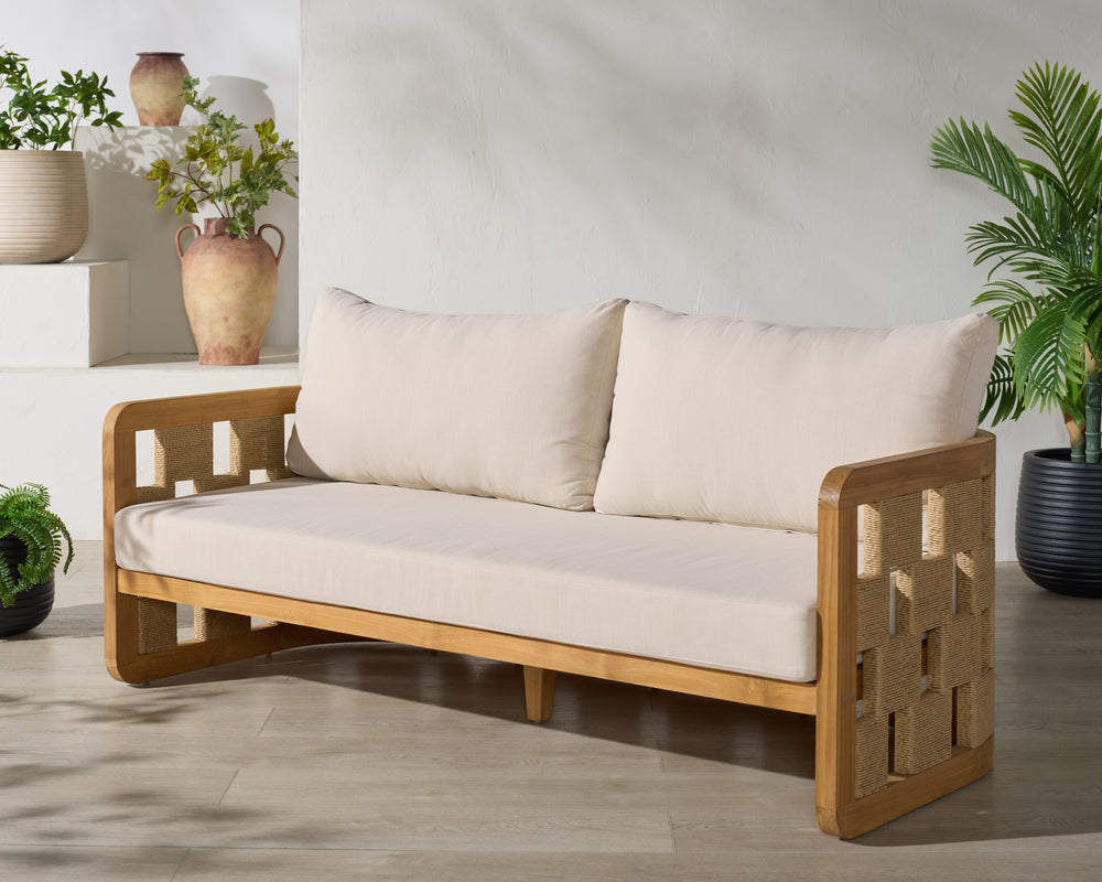 American Home Furniture Safavieh Couture Skipper Teak And Hyacinth Patio Sofa