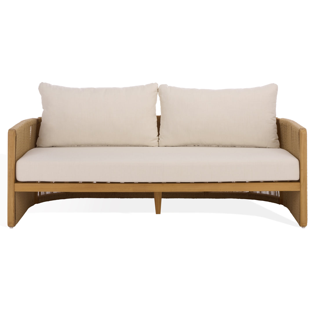 American Home Furniture Safavieh Couture Gale Teak And Hyacinth Patio Sofa