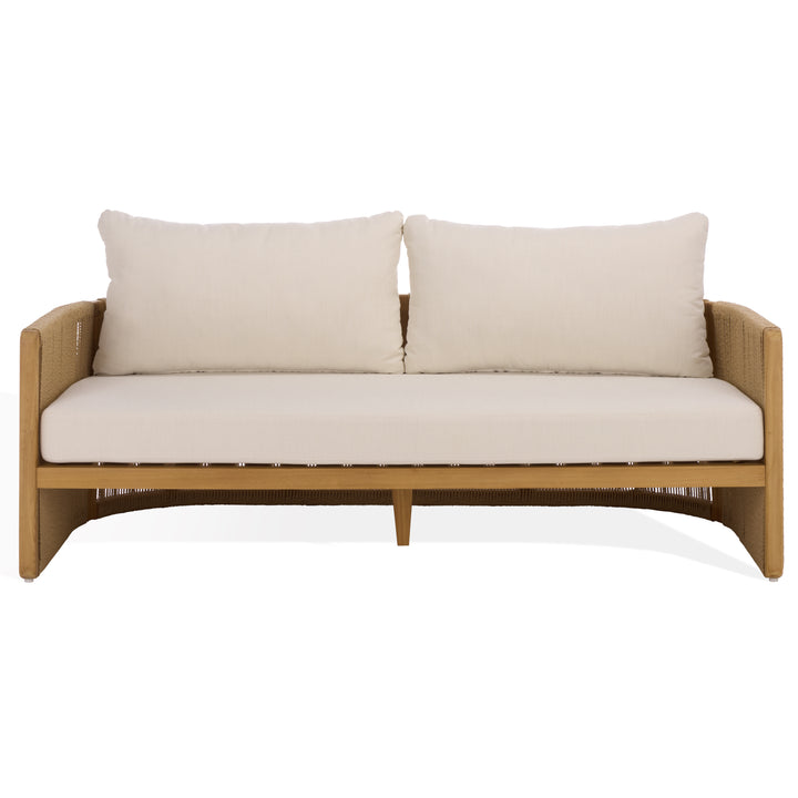 American Home Furniture Safavieh Couture Gale Teak And Hyacinth Patio Sofa