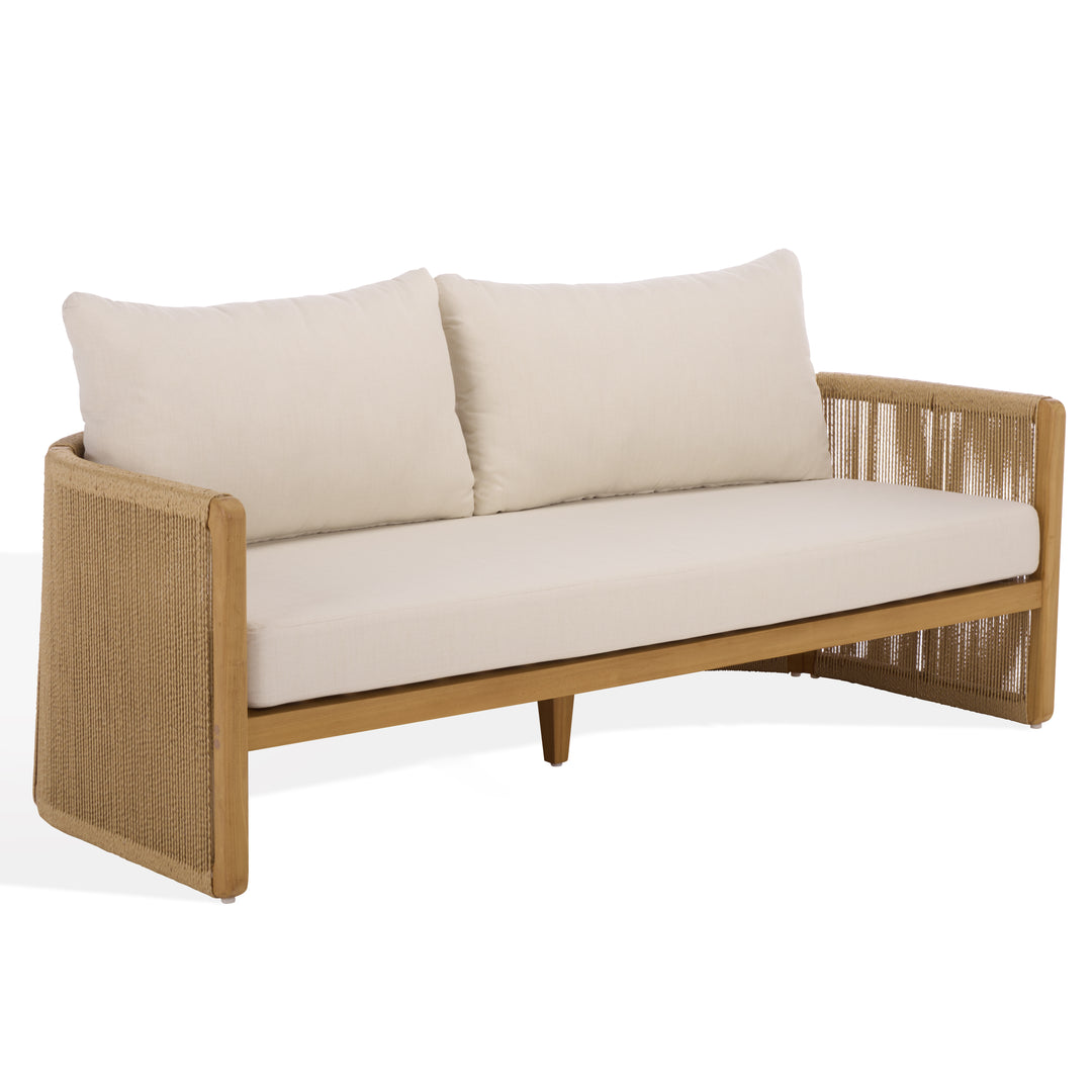 American Home Furniture Safavieh Couture Gale Teak And Hyacinth Patio Sofa