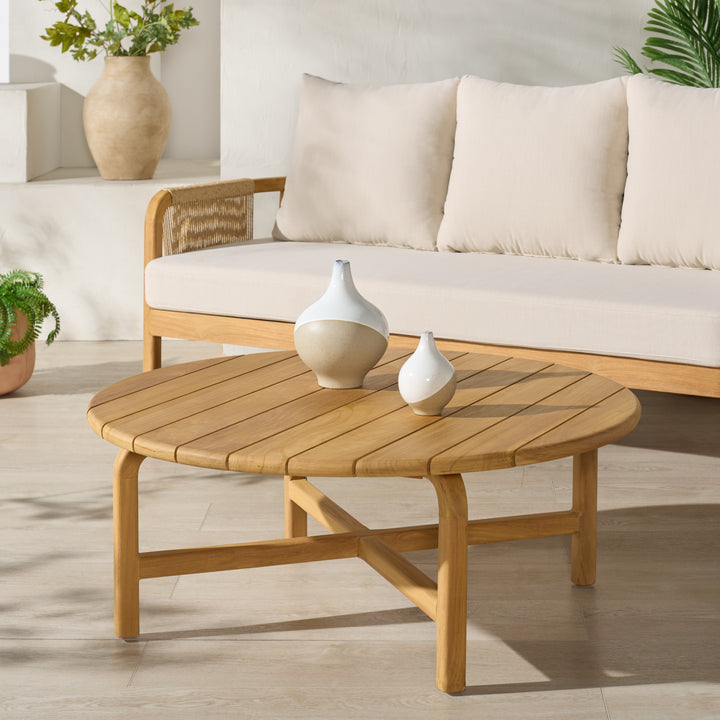 American Home Furniture Safavieh Couture Rogers Teak Outdoor Coffee Table