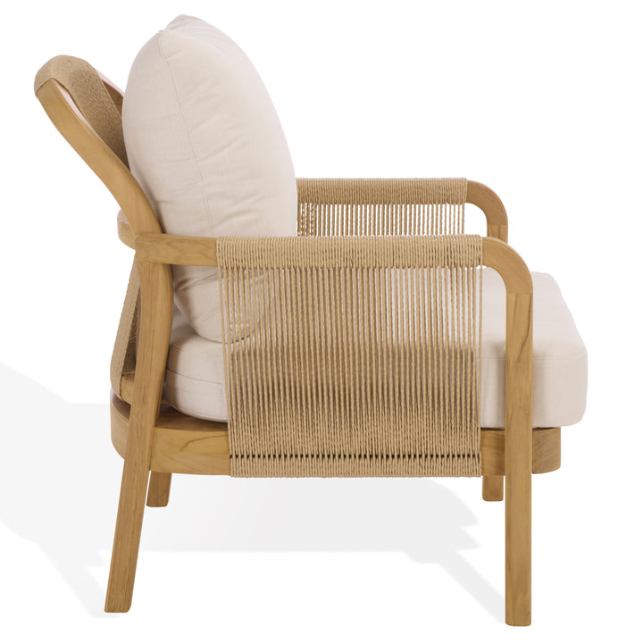 American Home Furniture Safavieh Couture Rogers Teak And Hyacinth Patio Chair