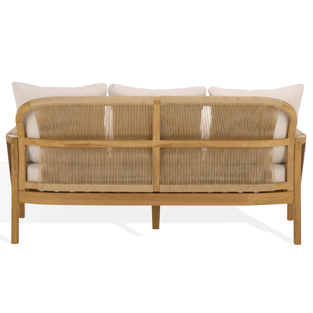 American Home Furniture Safavieh Couture Rogers Teak And Hyacinth Patio Sofa