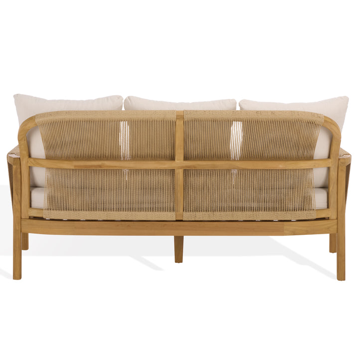 American Home Furniture Safavieh Couture Rogers Teak And Hyacinth Patio Sofa