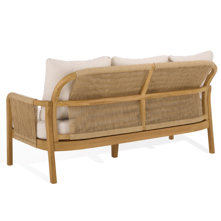 American Home Furniture Safavieh Couture Rogers Teak And Hyacinth Patio Sofa