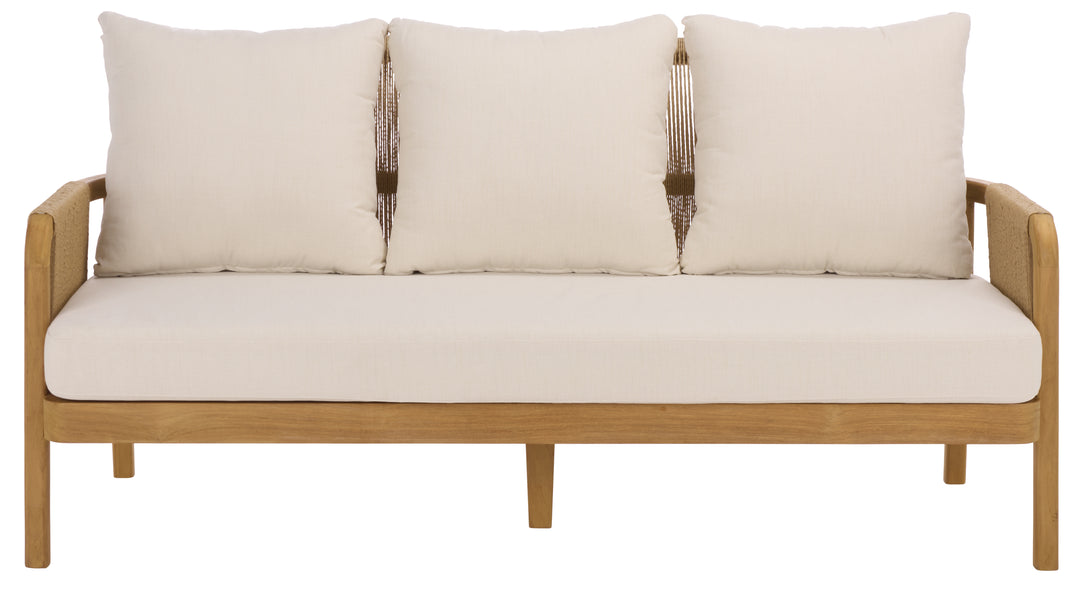 American Home Furniture Safavieh Couture Rogers Teak And Hyacinth Patio Sofa