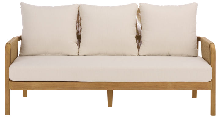 American Home Furniture Safavieh Couture Rogers Teak And Hyacinth Patio Sofa