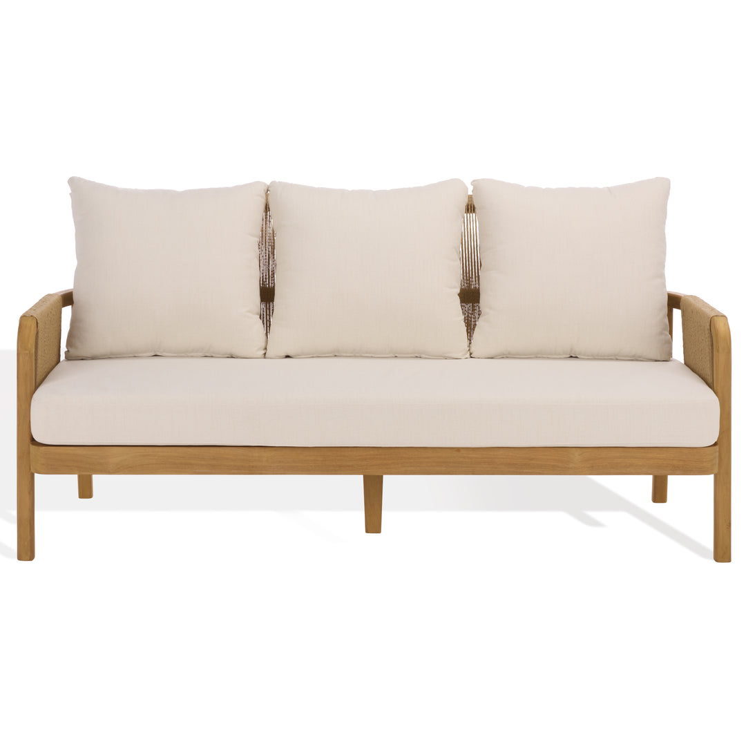 American Home Furniture Safavieh Couture Rogers Teak And Hyacinth Patio Sofa