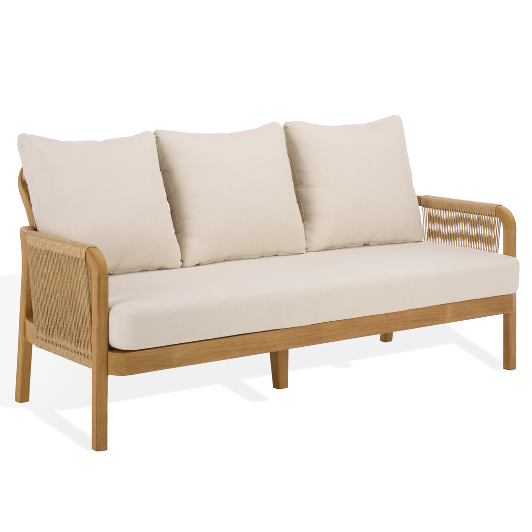 American Home Furniture Safavieh Couture Rogers Teak And Hyacinth Patio Sofa