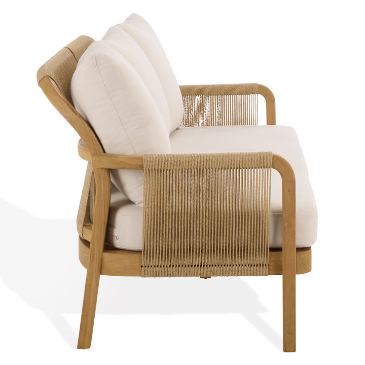 American Home Furniture Safavieh Couture Rogers Teak And Hyacinth Patio Sofa