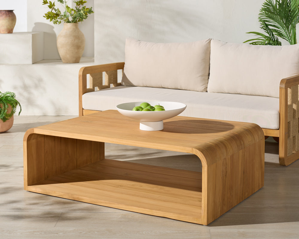 American Home Furniture Safavieh Couture Cove Teak Outdoor Coffee Table
