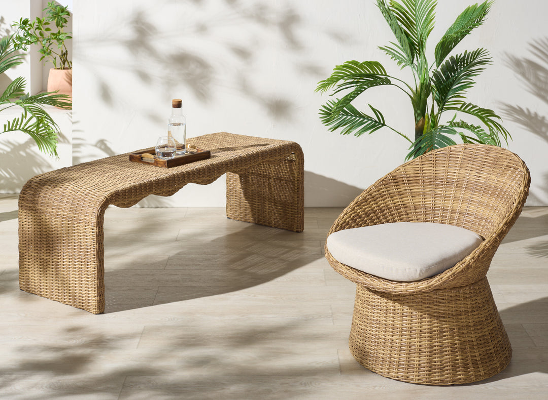 American Home Furniture Safavieh Couture Lynsee Wicker Bench