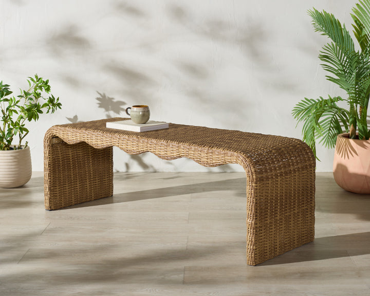American Home Furniture Safavieh Couture Lynsee Wicker Bench