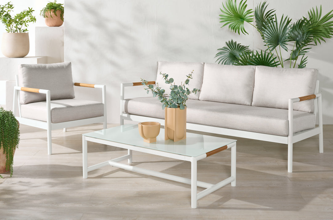 American Home Furniture Safavieh Couture Chryssa Aluminum And Teak Patio Chair