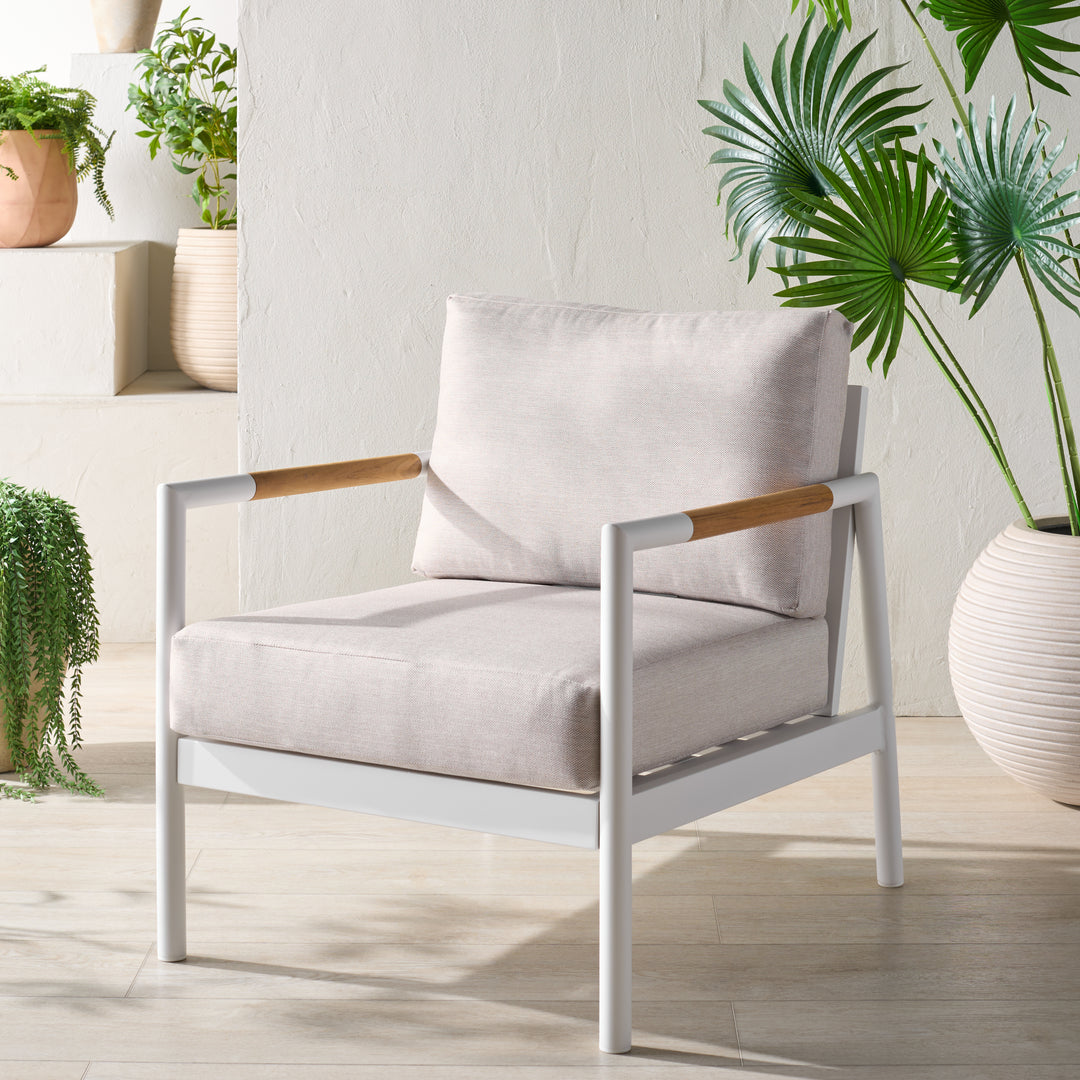 American Home Furniture Safavieh Couture Chryssa Aluminum And Teak Patio Chair