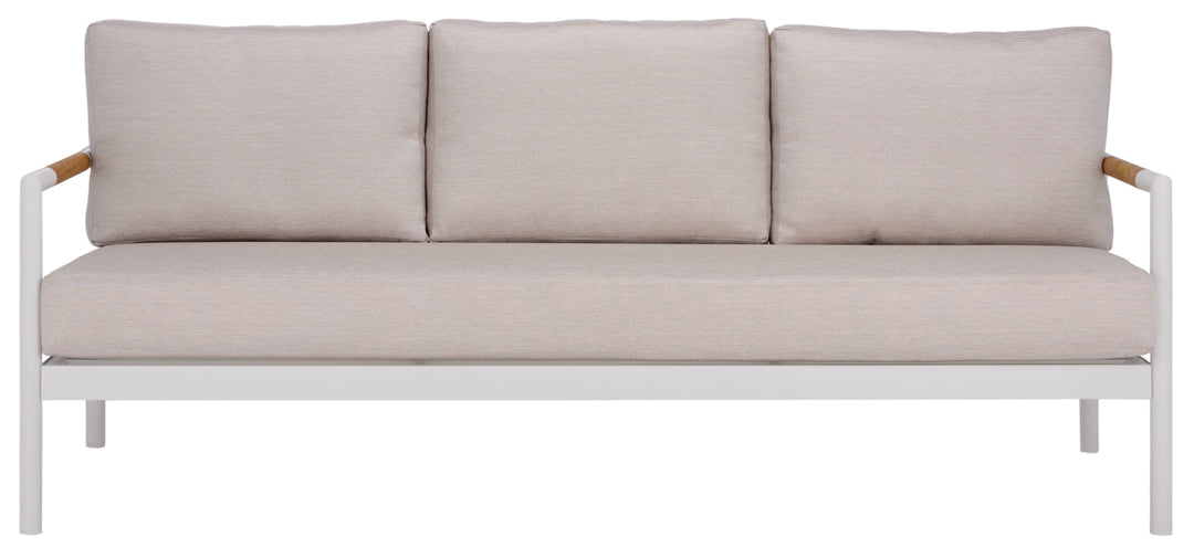 American Home Furniture Safavieh Couture Chryssa Aluminum And Teak Patio Sofa