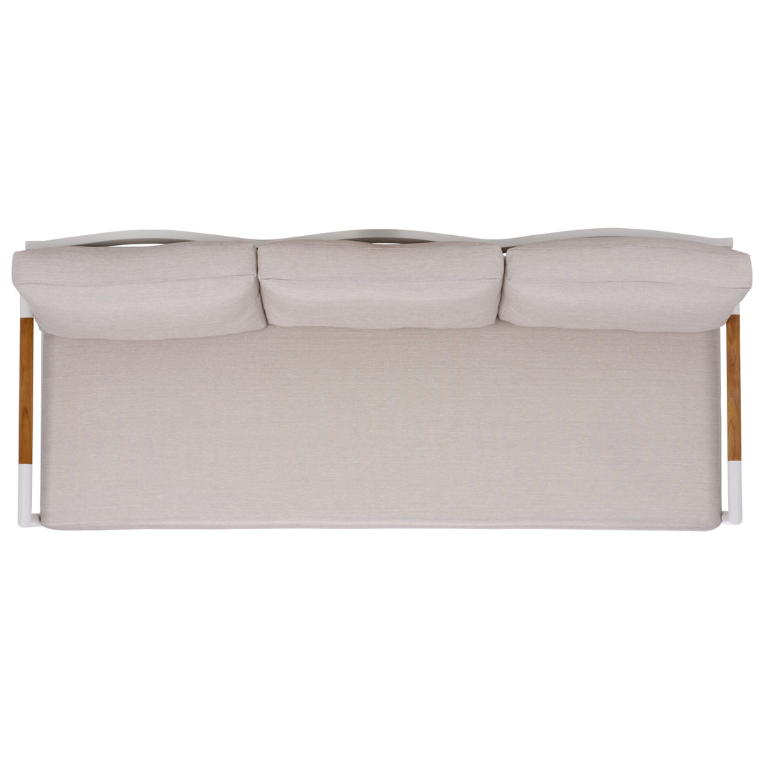 American Home Furniture Safavieh Couture Chryssa Aluminum And Teak Patio Sofa