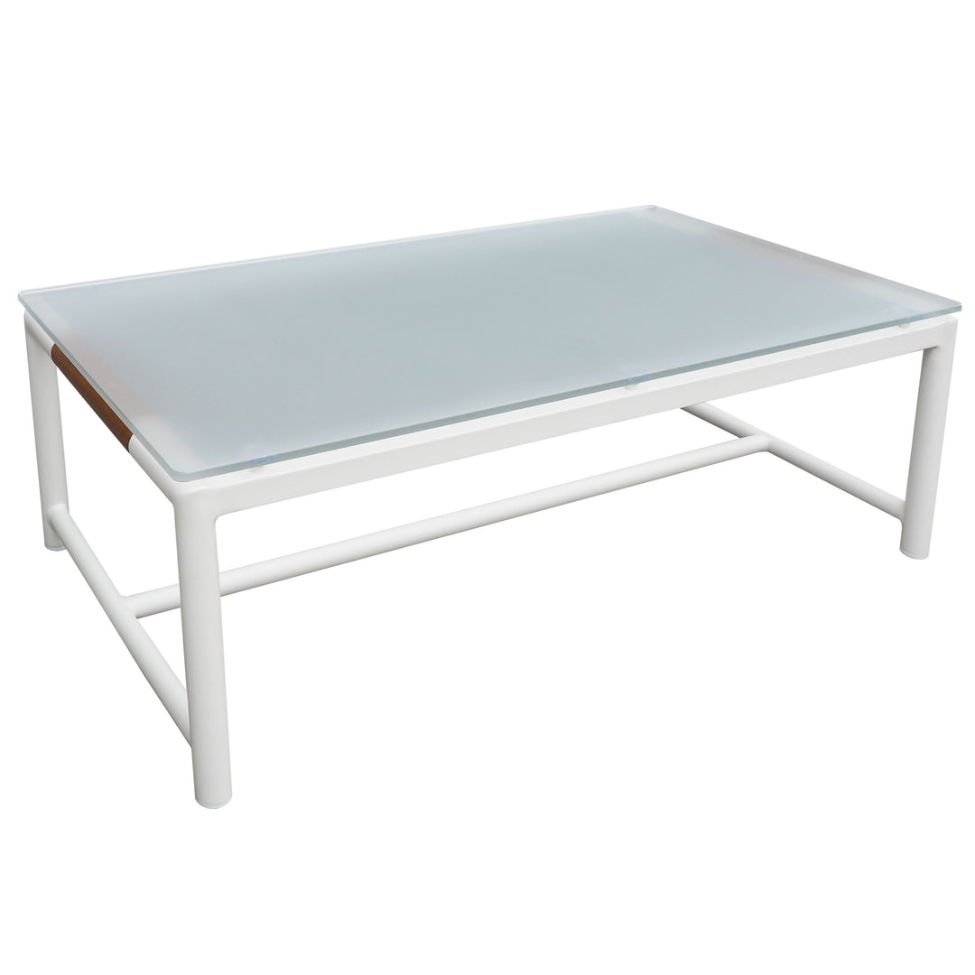 American Home Furniture Safavieh Couture Chryssa Aluminum And Teak Patio Coffee Table